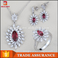 New products cubic zirconia brass jewelry set rhodium color fashion jewelry set for ladies